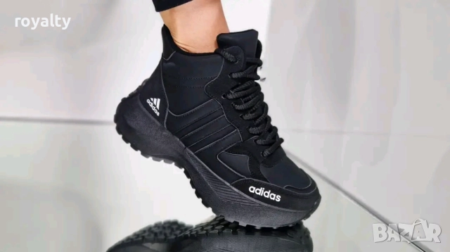 (36-41) Adidas Черни Спортни Дамски Боти С Вата , снимка 3 - Дамски боти - 52429335