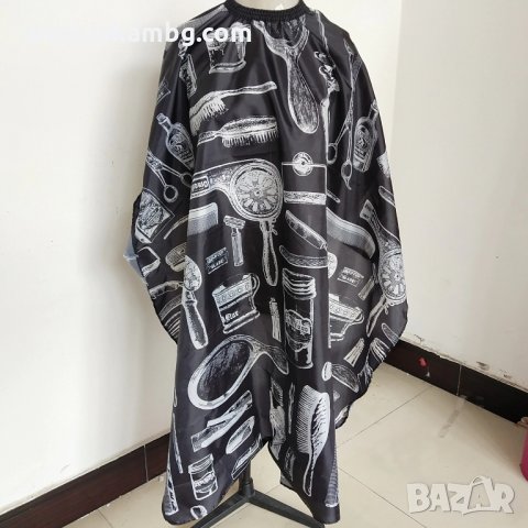 Престилка за подстригване, пелерина за подстригване - ЧЕРЕН ПРИНТ - КОД 3209, снимка 2 - Фризьорски принадлежности - 33570405