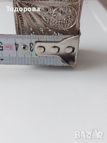 Стара Сребърна филигранна кутия за бижута с натурален рубин/сребро 925/, снимка 14 - Други - 52317358