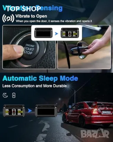 Нов Безжичен Монитор за Гуми с Външни Сензори и Различни Режими, снимка 8 - Друга електроника - 49604555