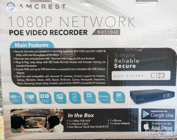 NVR Amcrest POE за камери, снимка 2 - Други - 27611763