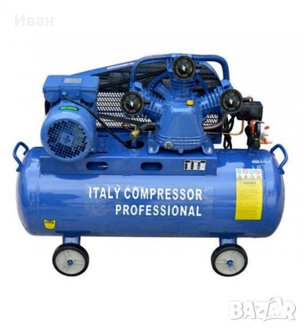 НОВО - Компресор за въздух 100 литра - (усилен дебит - 480 л/мин.) + бояджийски сет, снимка 5 - Компресори - 24930684