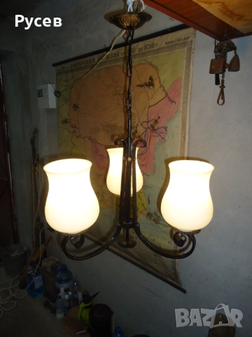 Ретро полилей от ковано желязо, снимка 5 - Лампи за таван - 52683731