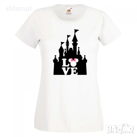 Дамска тениска Minnie Love Disney Castle Подарък,Изненада,Рожден ден,