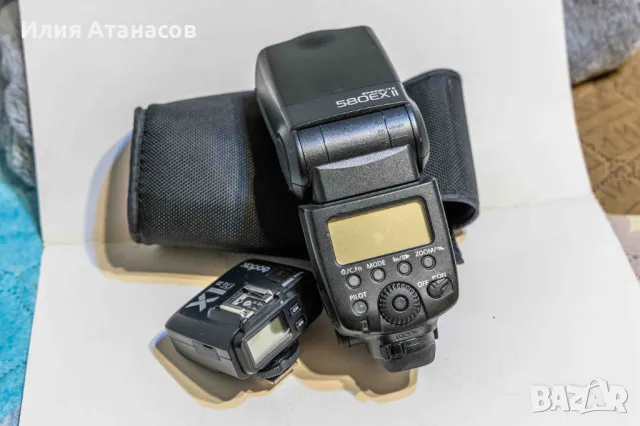 Продавам светкавица Canon 580 EX II с приемник TTL Радиосинхронизатор GODOX X1RC