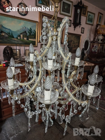 Внушителен полилей Мурано кристал, снимка 6 - Полилеи - 52646242