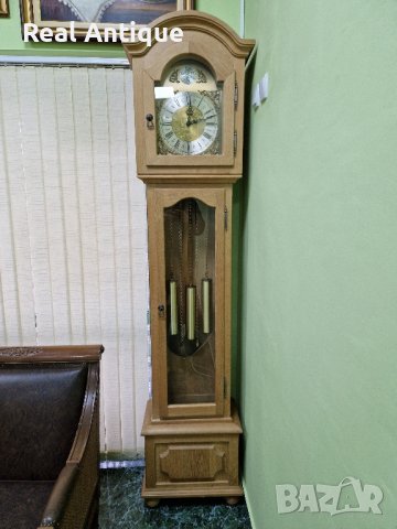 Прекрасен антикварен немски паркетен часовник TEMPUS , снимка 1 - Антикварни и старинни предмети - 43361931