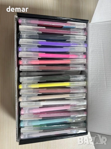 Комплект гел химикалки с брокат, 168 цвята (19 броя) – гел химикалки с фин връх 0,65 мм, снимка 10 - Ученически пособия, канцеларски материали - 50838404