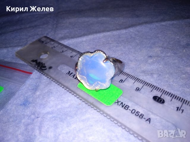 СТАР СКЪПОЦЕНЕН ВИНТИДЖ АРТ ПРЪСТЕН с КРАСИВО ШЛИФОВАН СИН ЛУНЕН КРИСТАЛ 36958, снимка 4 - Пръстени - 39723600