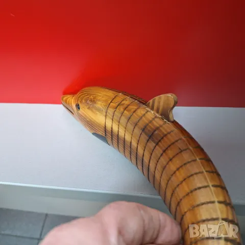 Дървен Делфин, гъвкав, движещ се, 33 см., снимка 10 - Декорация за дома - 49196162