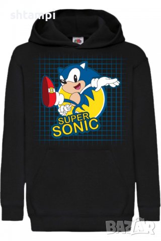 Детски Суитчър/Суитшърт Sonic Super sonic 005,Соник,Игра,Подарък,Изненада,Забавление,Рожден Ден
