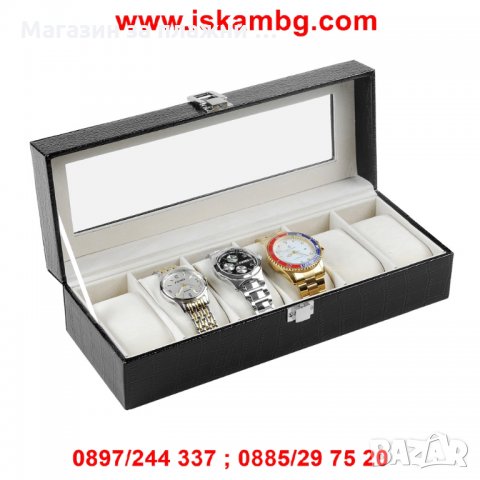 Кутия за съхранение на 6 часовнка - крокодилска кожа, снимка 12 - Подаръци за мъже - 28439900