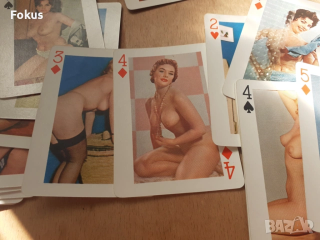 Стари колекционерски еротични карти за игра Good Luck, снимка 5 - Антикварни и старинни предмети - 53275379