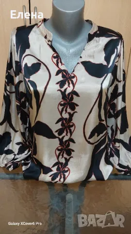 Блуза DESIGNED BY 2. 30% коприна, 70% вискоза .размер L/М., снимка 3 - Блузи с дълъг ръкав и пуловери - 49978857