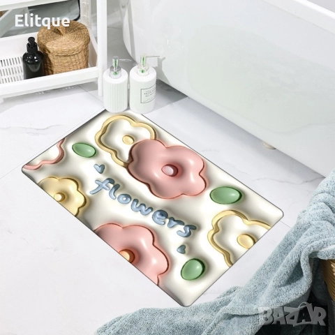 Бързо съхнеща триизмерна постелка за баня в различни разцветки 60х40см, снимка 3 - Други стоки за дома - 52901640