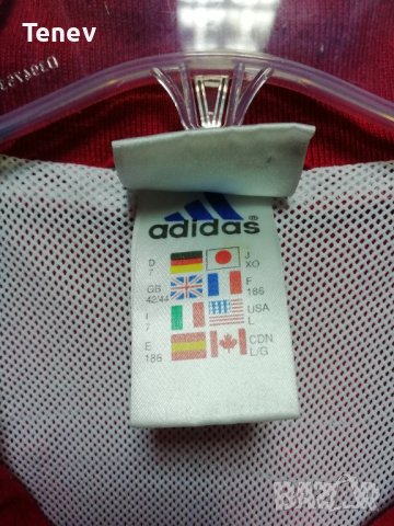 Adidas Vintage оригинално мъжко червено яке ретро винтидж размер 42/44 - L, снимка 6 - Якета - 43296276