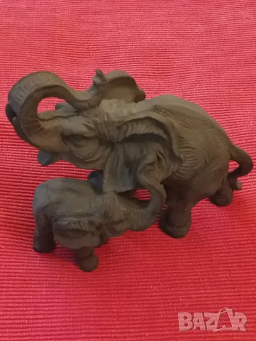 Статуетка, фигурка Слон със слонче, мрамор. , снимка 2 - Статуетки - 48586646