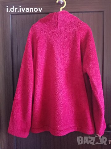 червено поларено горнище размер ХЛ, снимка 2 - Блузи с дълъг ръкав и пуловери - 27740062