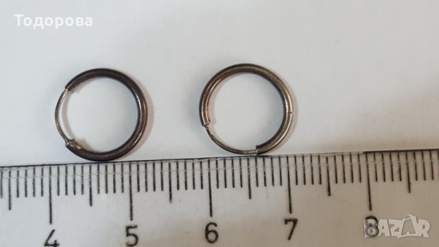 Детски сребърни обички, снимка 3 - Антикварни и старинни предмети - 28279112