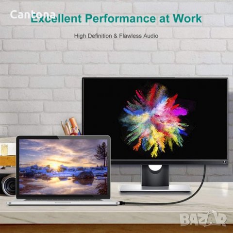 BENFEI Mini Displayport (Thunderbolt) към HDMI кабел с аудио, позлатени конектори, 100 см, снимка 4 - Кабели и адаптери - 37744655