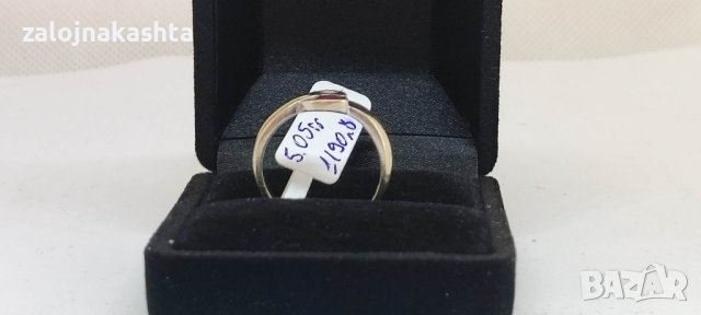 Златен пръстен с естествен Рубин и брилянт-5,05гр/18кр, снимка 5 - Пръстени - 40574124