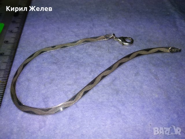 НЕЖНА ЛЕНТОВИДНА ОРНАМЕНТИРАНА СРЕБЪРНА ГРИВНА СРЕБРО 925 ITALY с БЯЛА ПОЗЛАТА 40569, снимка 10 - Гривни - 43225871