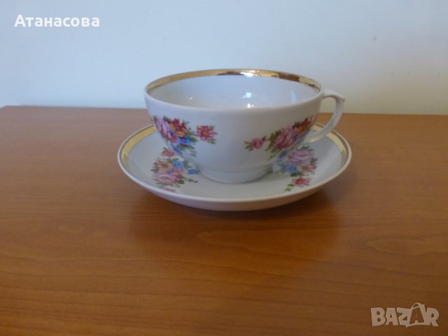 Руски порцеланов сервиз за кафе/чай за двама Дулево 1990 г, снимка 11 - Сервизи - 43563785