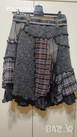 Зимна пола съчетание между плетиво и плат , снимка 5 - Поли - 44846918