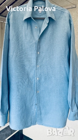 Луксозна риза DEERBERG тежък лен унисекс, снимка 7 - Ризи - 52159100
