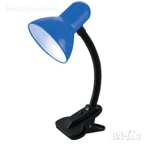 Лампа Настолна Синя Е27 Щипка, снимка 2 - Настолни лампи - 43542852