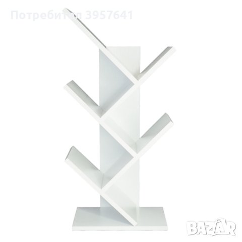 Етажерка за книги библиотека с 4 рафта бяла, снимка 4 - Етажерки - 43899365