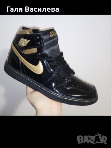 Jordan 1 Retro High Black Metallic Gold 44, 45 размер, снимка 3 - Маратонки - 32438466