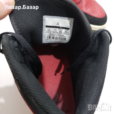 Nike Air Jordan 1 Mid Retro 554724 Оригинал 41.5-42 26.5cm, снимка 9 - Маратонки - 43533469
