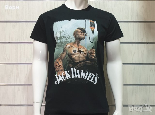 Нова мъжка тениска с дигитален печат Попай Моряка - Джак Даниелс , снимка 12 - Тениски - 28059804