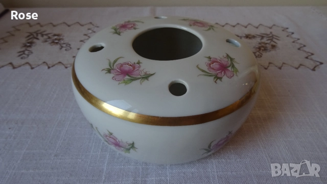 Стар порцеланов овлажнител/изпарител. Saturalux  EMS  Франция  22 Karat Gold