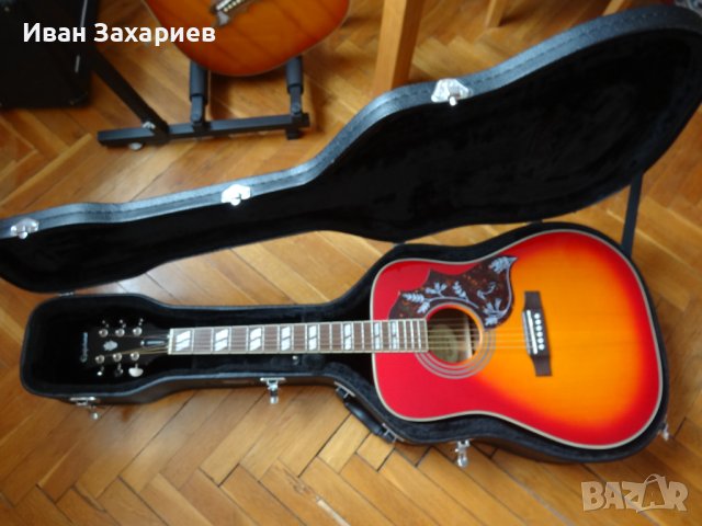 Акустична уестърн китара Epiphone Hummingbird в отлично състояние!, снимка 2 - Китари - 43611203