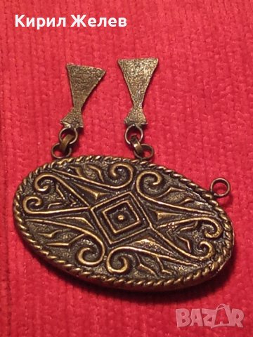 ЕТНОГРАФСКА СТАРИННА ОРНАМЕНТИРАНА БРОНЗОВА БРОШКА 3090, снимка 2 - Антикварни и старинни предмети - 31358775