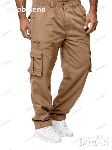 Мъжки свободни прави карго панталони с множество джобове, 4цвята , снимка 4 - Панталони - 43545490