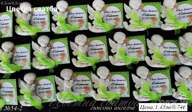 Подаръци за кръщене, подаръчета за кръщене, Ангелче, магнитчета, снимка 3 - Декорация - 25670601