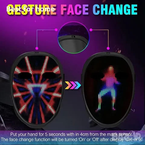 LED маска с Bluetooth програмируемо приложение MEGOO, снимка 4 - Други - 50109459