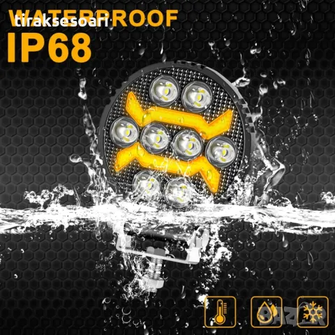  Висок клас LED Диоден Боен фар за трактори ATV мотокари камиони Кръгъл, снимка 6 - Аксесоари и консумативи - 49335684