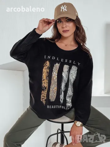 MODEZINE Дамска овърсайз блуза с дълъг ръкав, 3цвята , снимка 5 - Блузи с дълъг ръкав и пуловери - 48057239