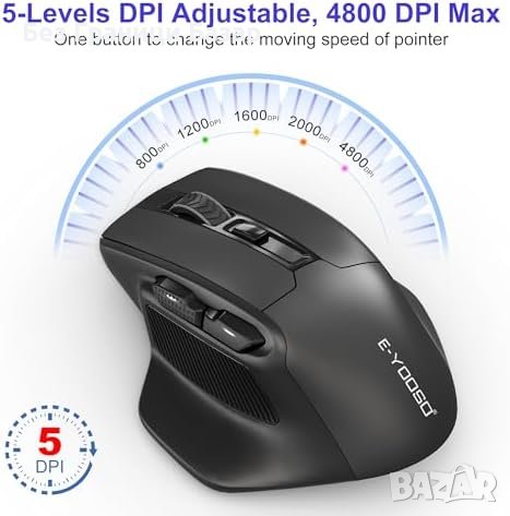 Нова Ергономична Безжична Мишка 5-степен DPI - Идеална за Гейминг, снимка 7 - Клавиатури и мишки - 43567666