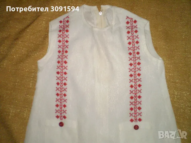 Ретро ръчно бродирано детска рокля червена бродерия, снимка 5 - Други ценни предмети - 50415012
