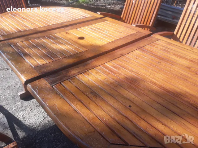 Скандинавски комплект масивен маса с 6бр столове промоция до коледа, снимка 4 - Градински мебели, декорация  - 50176578