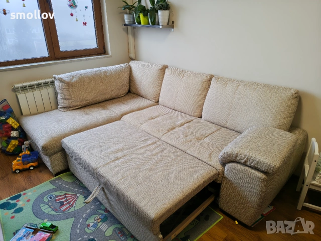 Ъглов диван с функция за спане, снимка 7 - Дивани и мека мебел - 53300702
