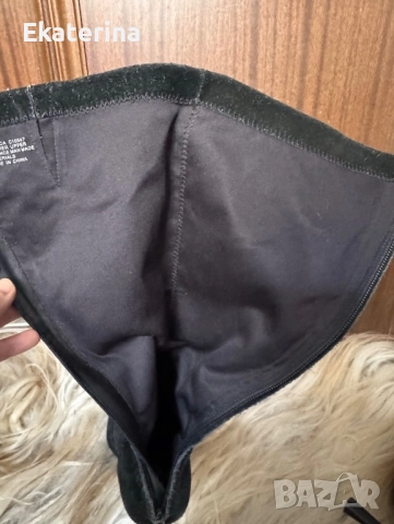 Черни готик велурени ботуши 37 номер , снимка 7 - Дамски ботуши - 52512081