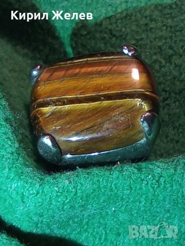 ПОСРЕБРЕН БЕЛ-ЕПОК Стил КРАСИВ СКЪПОЦЕНЕН АРТ ПРЪСТЕН ЮВЕЛИРНО ШЛИФОВАНО НАТУРАЛНО ТИГРОВО ОКО 26615, снимка 3 - Пръстени - 36392576