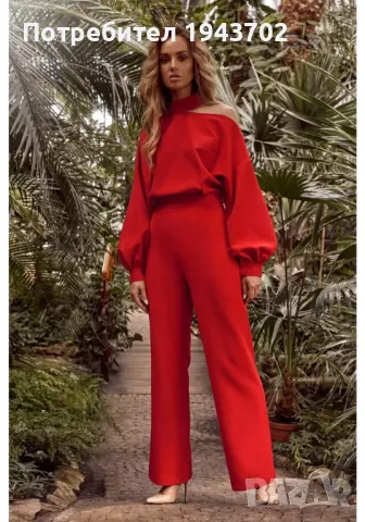 Елегантен дамски гащеризон в червен цвят M528 MOE