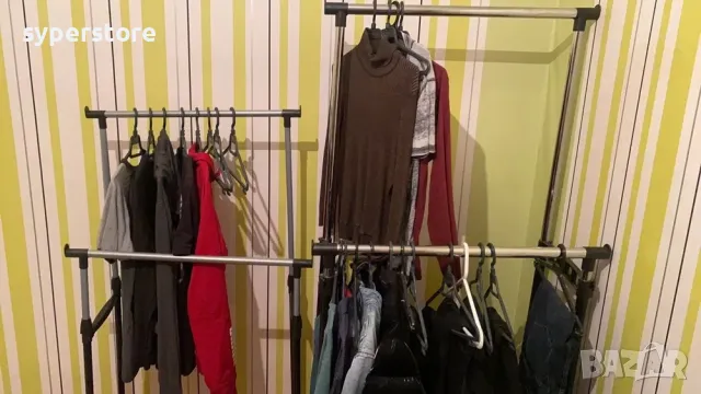 Закачалка, щендер за дрехи и обувки  Digital One SP01061, за Антре, двойна метална закачалка, щендер, снимка 4 - Закачалки - 49586678